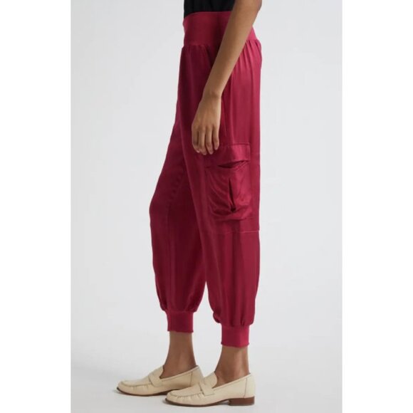 Cinq A Sept Giles Burgundy Plum Red Jogger  Pants for Women SZ XS NEW $268 - Picture 3 of 5